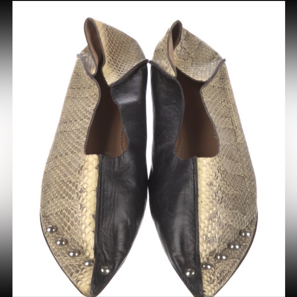 Marni leather snakeskin flats